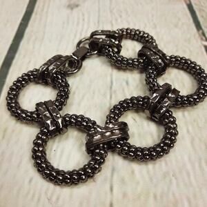 Gunmetal Gray Large Link Circle‎ Bracelet